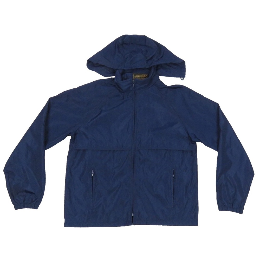 Vintage Eddie Bauer Rain Wind Hooded Full Zip Windbreaker Coat Jacket L